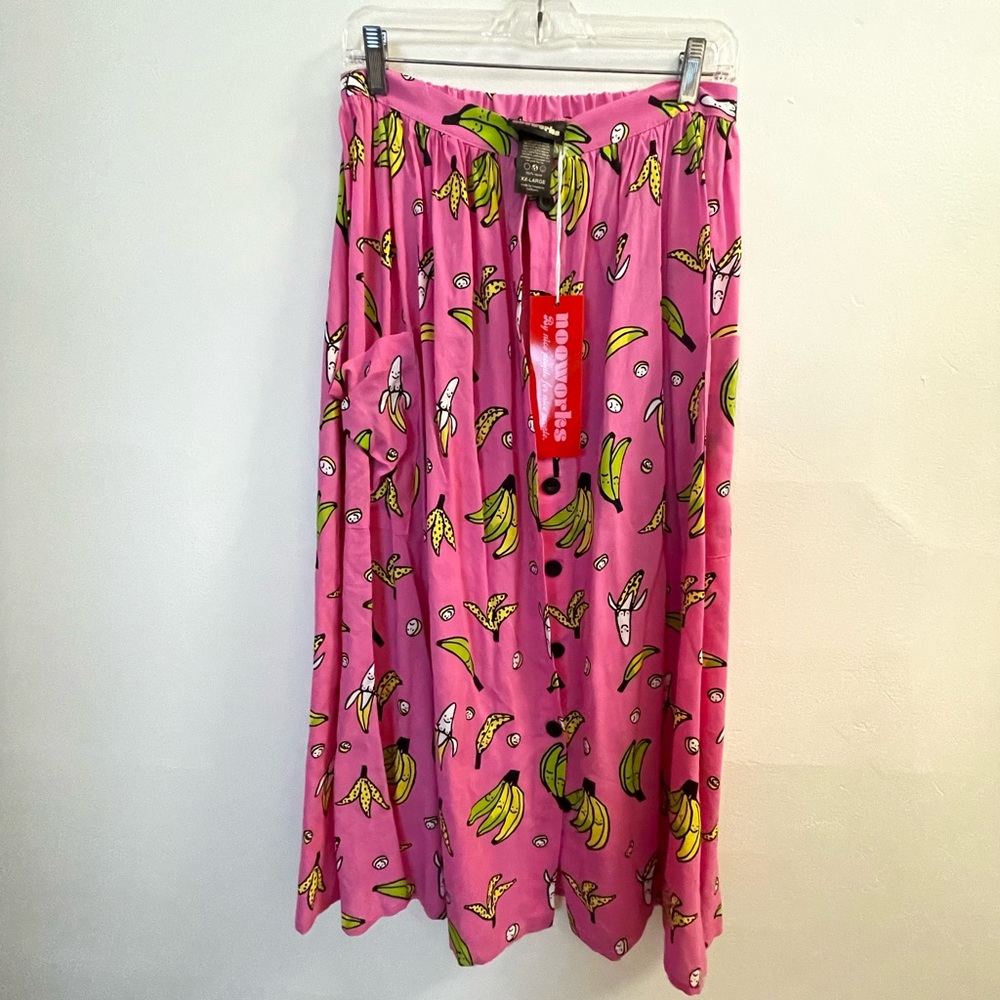 Nooworks Banana Print Apron Skirt